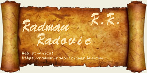 Radman Radović vizit kartica